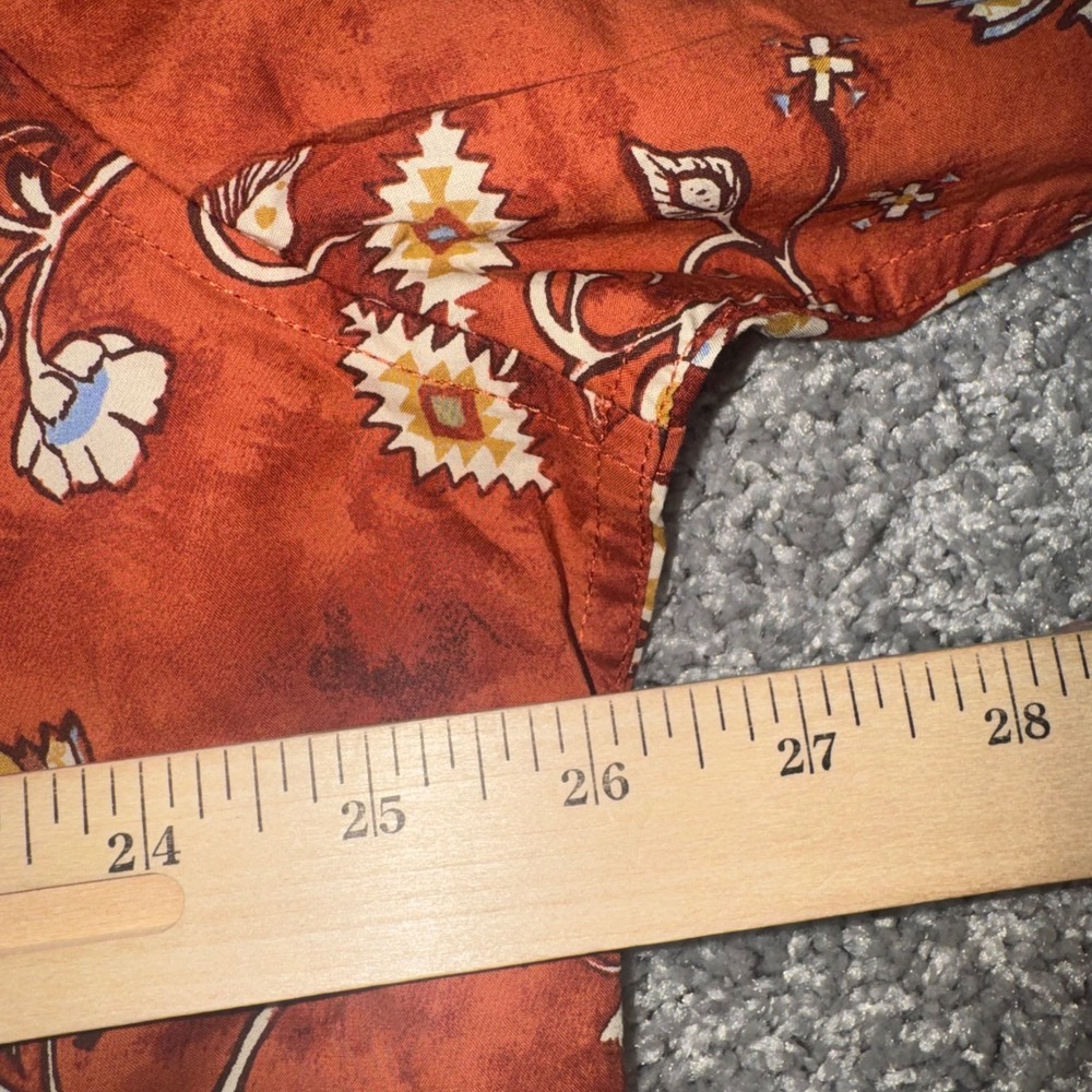 Pendleton Western Shirt Mens XXL Floral Geometric Pearl Snap Front Rust NEW - Picture 5 of 7